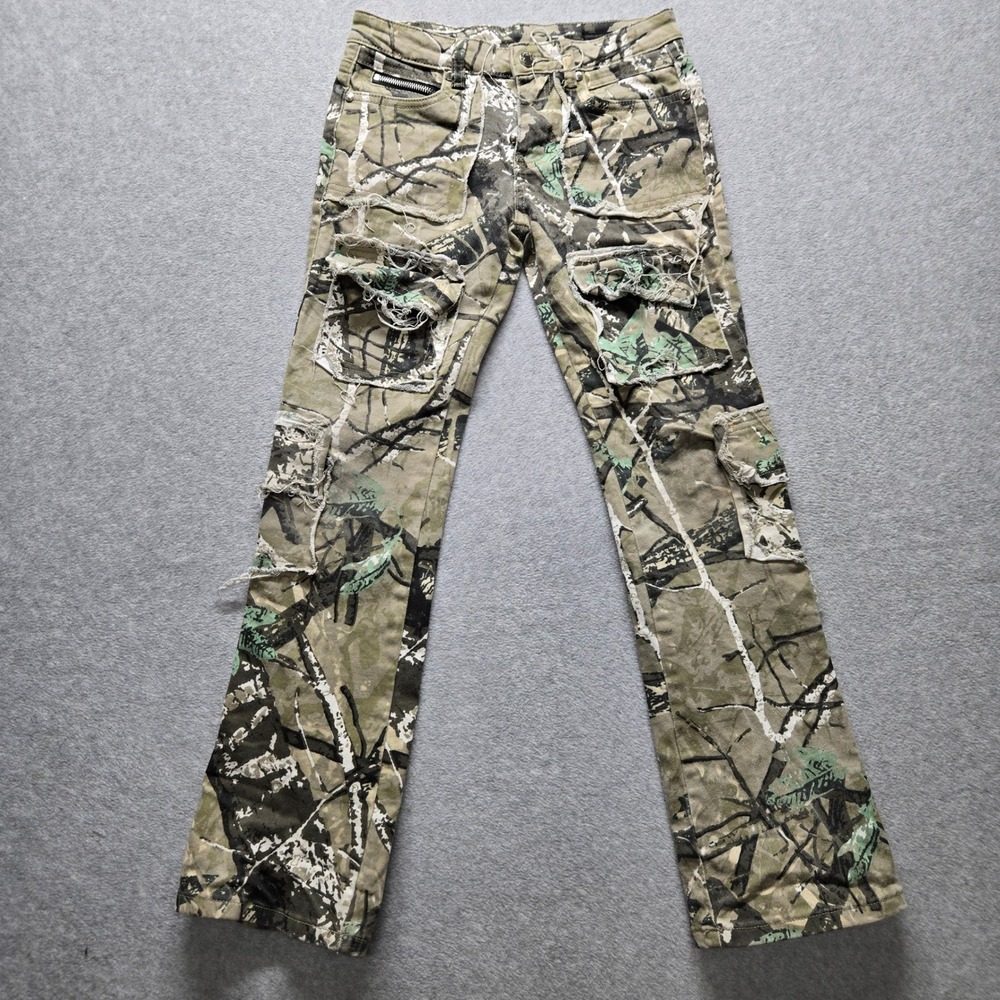 Rockstar Original Camo Cargo Pants Womens 10 Distressed Streetwear RSK-BJN-BCJ-1